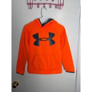 Under Armour Youth Medium (YMD) Orange Loose Fit Pullover Hoodie - Sporty